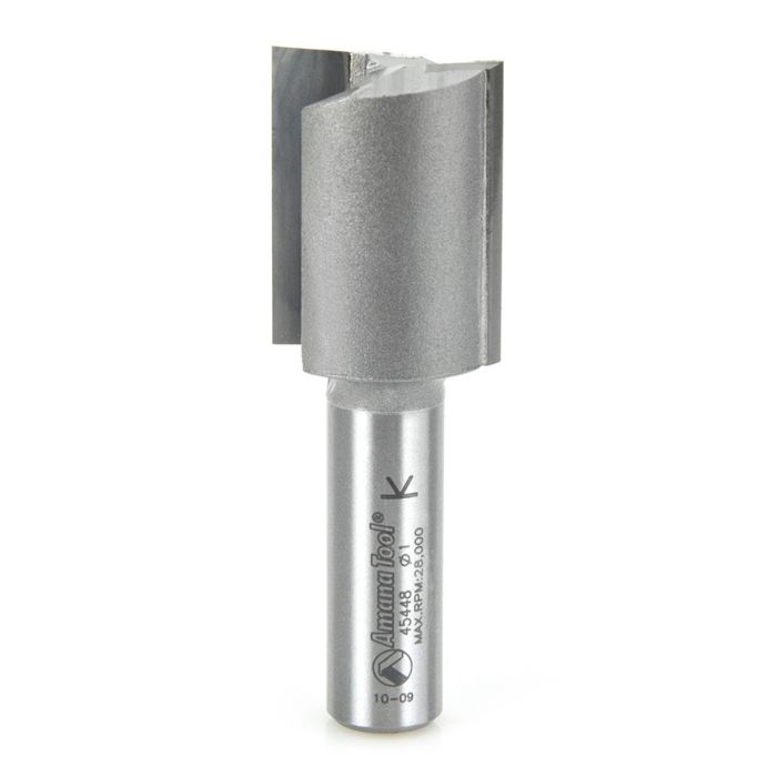 Amana tool 45448 Carbide Tipped Straight Plunge High Production 1 D x 1-1/4 CH x 1/2 SHK x 2-7/8 Inch Long Router Bit