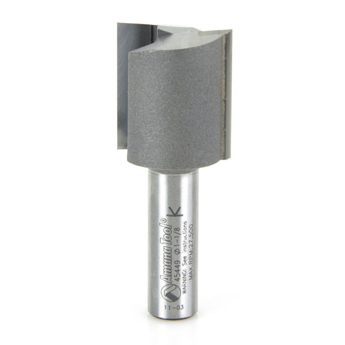 Amana tool 45449 Carbide Tipped Straight Plunge High Production 1-1/8 D x 1-1/4 CH x 1/2 SHK x 2-7/8 Inch Long Router Bit