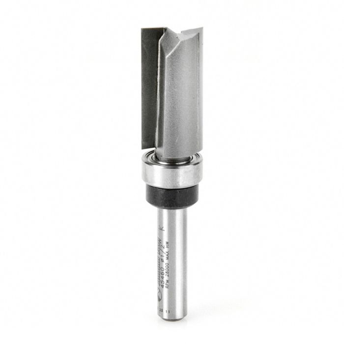 Amana tool 45460 Carbide Tipped Flush Trim Plunge Template 1/2 D x 1 Inch CH x 1/4 SHK w/ Upper Bal Bearing Router Bit