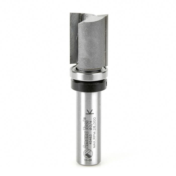 Amana tool 45463 Carbide Tipped Flush Trim Plunge Template 3/4 D x 1 Inch CH x 1/2 SHK w/ Upper Bal Bearing Router Bit