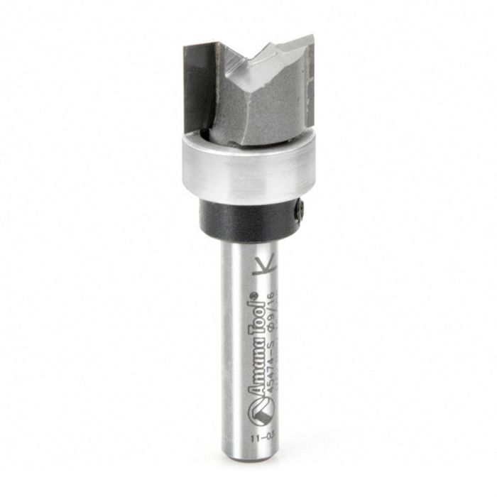 Amana tool 45474-S Carbide Tipped Dado Clean Out 9/16 D x 1/4 CH x 1/4 Inch SHK w/ Upper Bal Bearing Router Bit