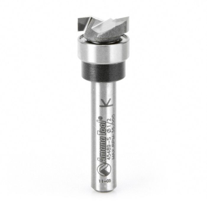 Amana tool 45489-S Carbide Tipped Dado Clean Out 1/2 D x 1/8 CH x 1/4 Inch SHK w/ Upper Bal Bearing Router Bit