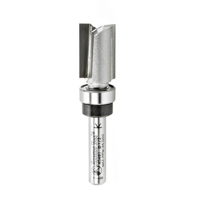 Amana tool 45491 Carbide Tipped Flush Trim Plunge Template 1/2 D x 3/4 CH x 1/4 Inch SHK w/ Upper Bal Bearing Router Bit