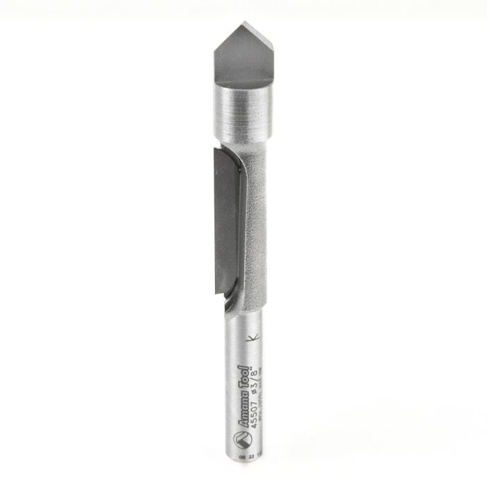 Amana tool 45507 Carbide Tipped Panel Pilot 3/8 D x 1 Inch CH x 1/4 SHK Single Flute Router Bit