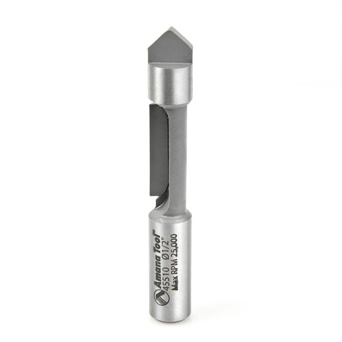 Amana tool 45510 Carbide Tipped Panel Pilot 1/2 D x 1-3/16 CH x 1/2 Inch SHK Single Flute Router Bit