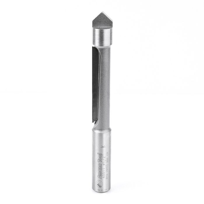 Amana tool 45511 Carbide Tipped Panel Pilot 1/2 D x 2 Inch CH x 1/2 SHK Single Flute Router Bit