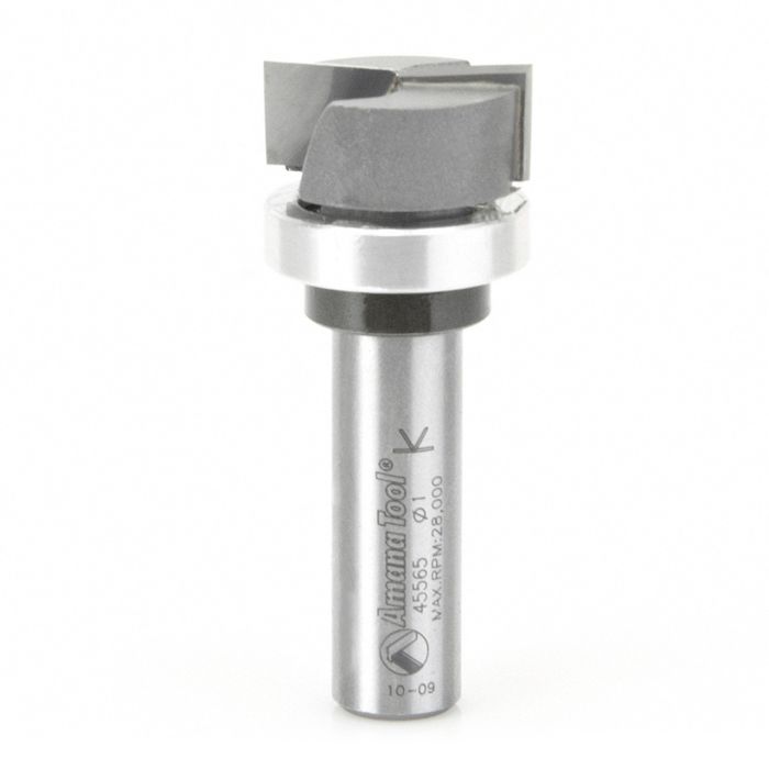 Amana tool 45565 Carbide Tipped Bottom Cleaning 1 Inch D x 7/16 CH x 1/2 SHK w/ Upper Bal Bearing & Upshear Design Router Bit