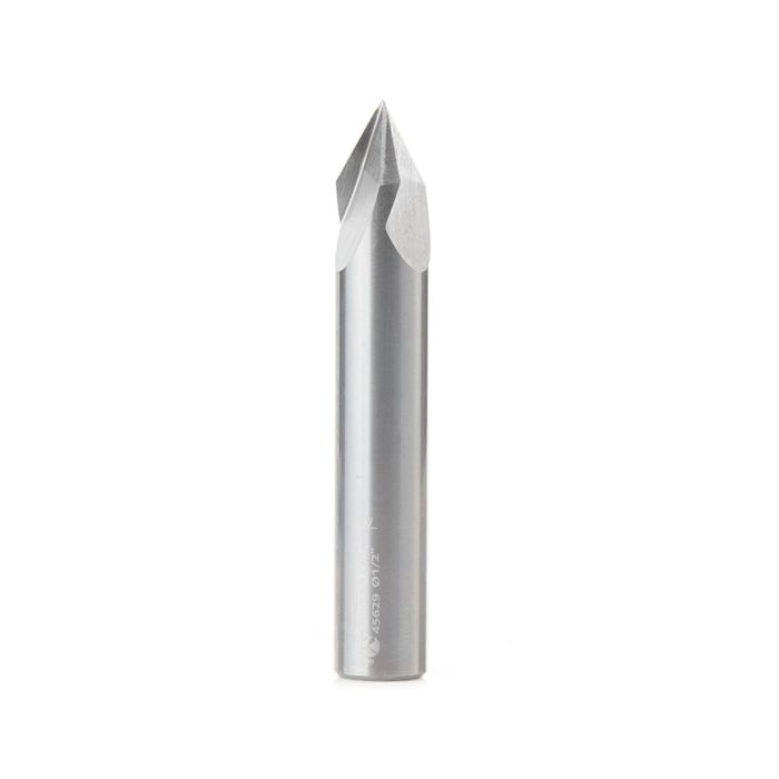 Amana tool 45629 Solid Carbide V Groove 60 Deg x 1/2 D x 5/8 CH x 1/2 Inch SHK Router Bit