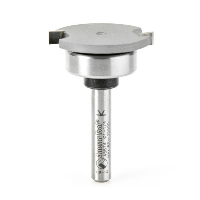 Amana tool 45674 Carbide Tipped Flooring Straight Dedicated Cutter 1-1/4 D x 5/32 CH x 1/4 Inch SHK Router Bit w/ Upper BB