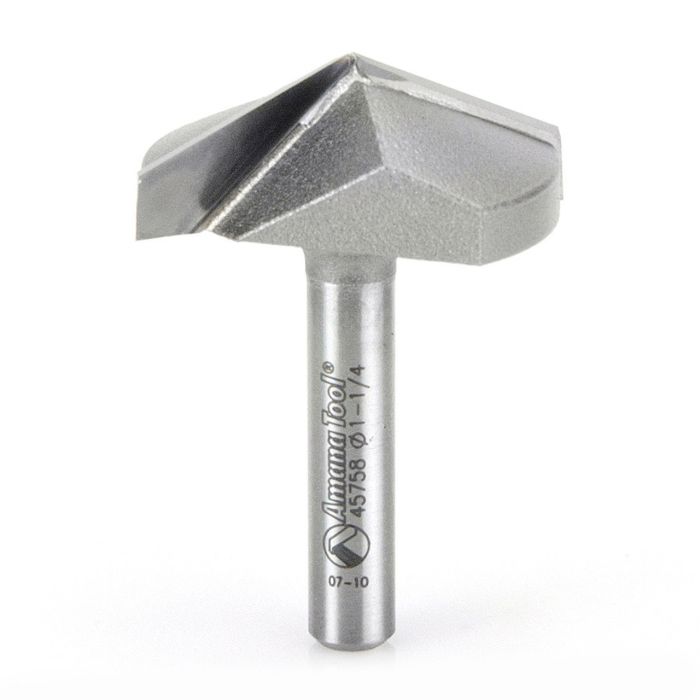 Amana tool 45758 Carbide Tipped V Groove 130 Deg x 1-1/4 D x 9/32 CH x 1/4 Inch SHK Router Bit