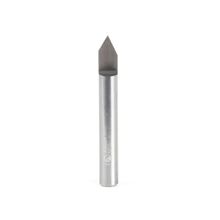 Amana tool 45761 Solid Carbide 60 Degree Engraving 0.010 Tip Width x 1/4 SHK x 2 Inch Long Signmaking Router Bit