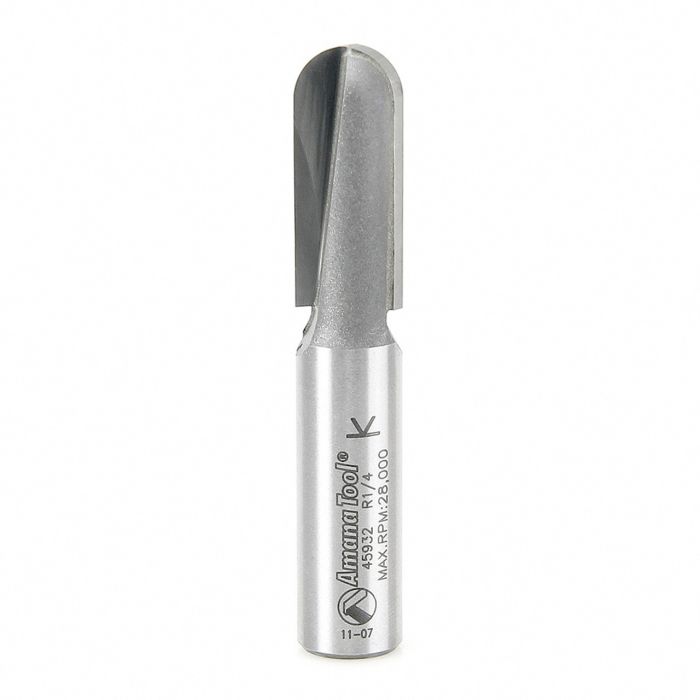 Amana tool 45932 Carbide Tipped Core Box 1/4 R x 1/2 D x 1-1/4 CH x 1/2 Inch SHK Extra Deep Router Bit