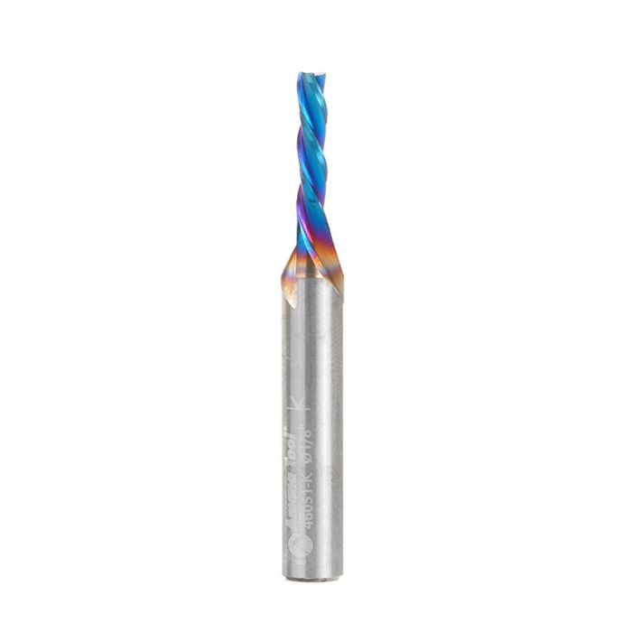 Amana tool 46051-K SC Spektra Extreme tool Life Coated Spiral Plunge 1/8 Dia x 1/2 CH x 1/4 SHK 2 Inch Long Down-Cut Router Bit