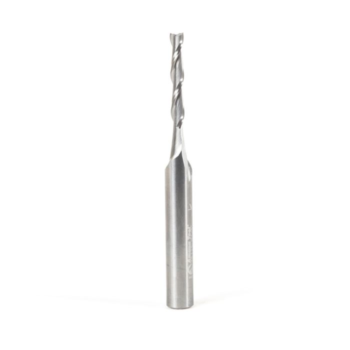 Amana tool 46125 SC Spiral Plunge 1/8 D x 13/16 CH x 1/4 SHK x 2-1/2 Inch Long 2 Flute Up-Cut Router Bit