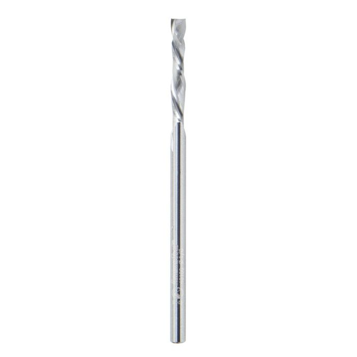 Amana tool 46180 Solid Carbide Mini Spiral Compression 1/8 D x 13/16 CH x 1/8 SHK x 2-1/2 Inch Long Router Bit