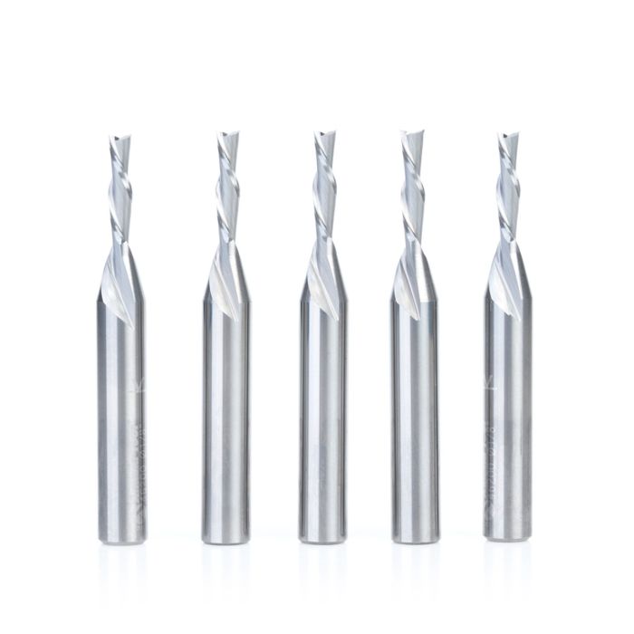 Amana tool 46200-5, 5-Pack SC Spiral Plunge 1/8 D x 1/2 CH x 1/4 SHK x 2 Inch Long 2 Flute Down-Cut Router Bits