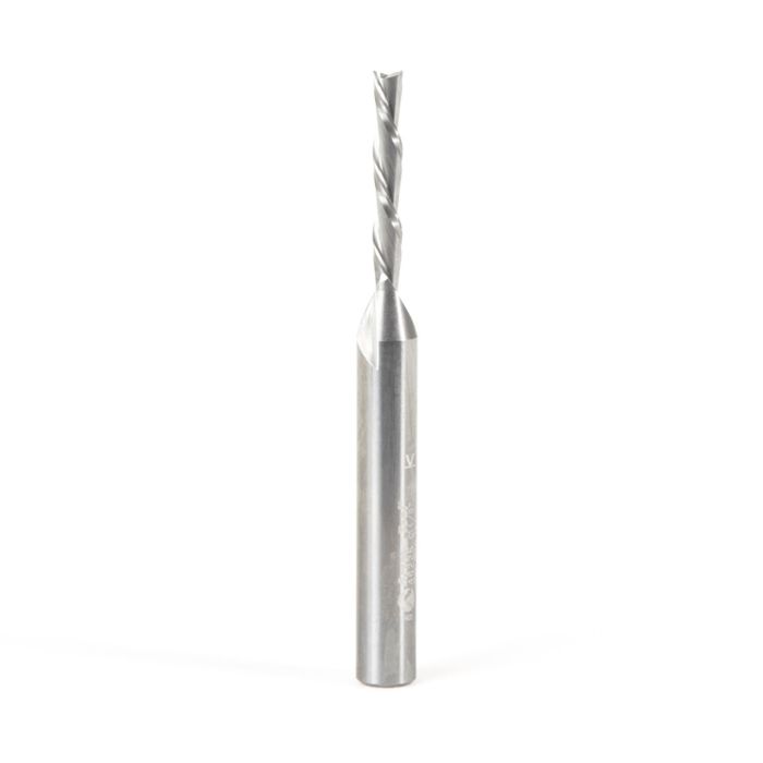 Amana tool 46225 SC Spiral Plunge 1/8 D x 13/16 CH x 1/4 SHK x 2-1/2 Inch Long 2 Flute Down-Cut Router Bit