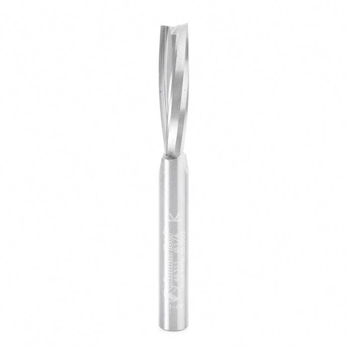 Amana tool 46311 SC Slow Spiral ‘O’ Flute, Acrylic Cutting 1/4 D x 1 Inch CH x 1/4 SHK x 2-1/2 Inch Long Up-Cut Router Bit