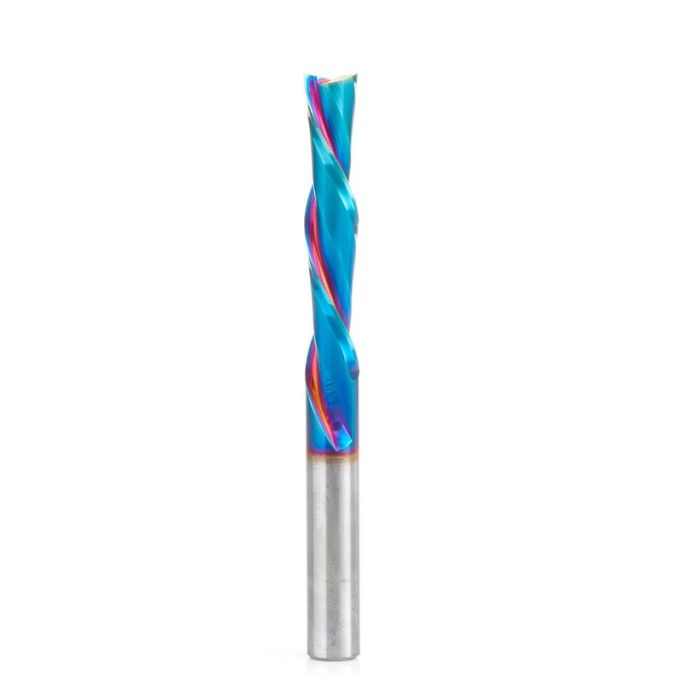 Amana tool 46449-K SC Spektra Extreme tool Life Coated Spiral Plunge 3/8 Dia x 2 CH x 3/8 SHK 4 Inch Long Down-Cut Router Bit