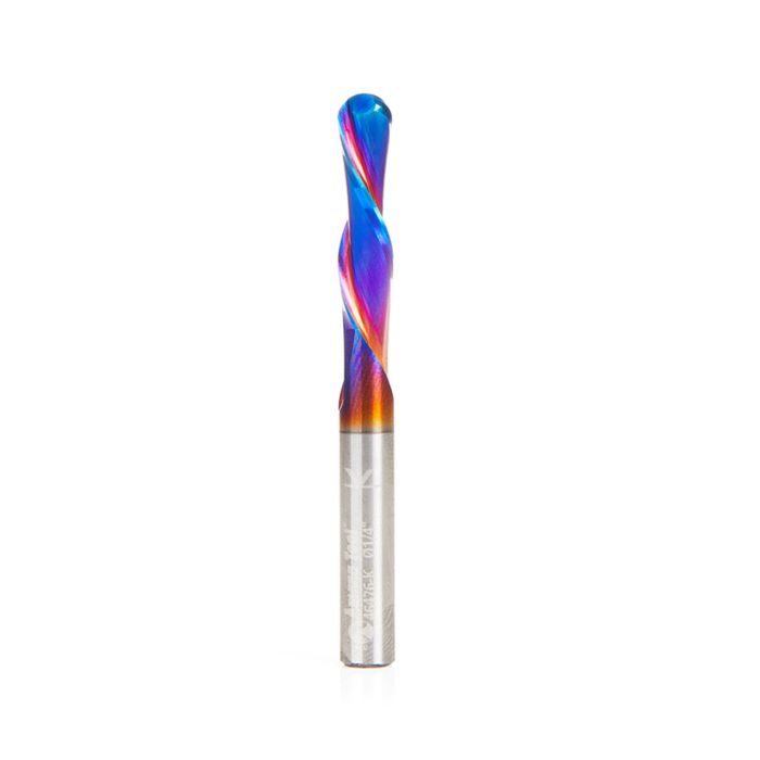 Amana tool 46476-K SC Spektra Extreme tool Life Coated Down-Cut Bal Nose Spiral 1/8 R x 1/4 D x 1 CH x 1/4 SHK x 2-1/2 Inch Long Router Bit