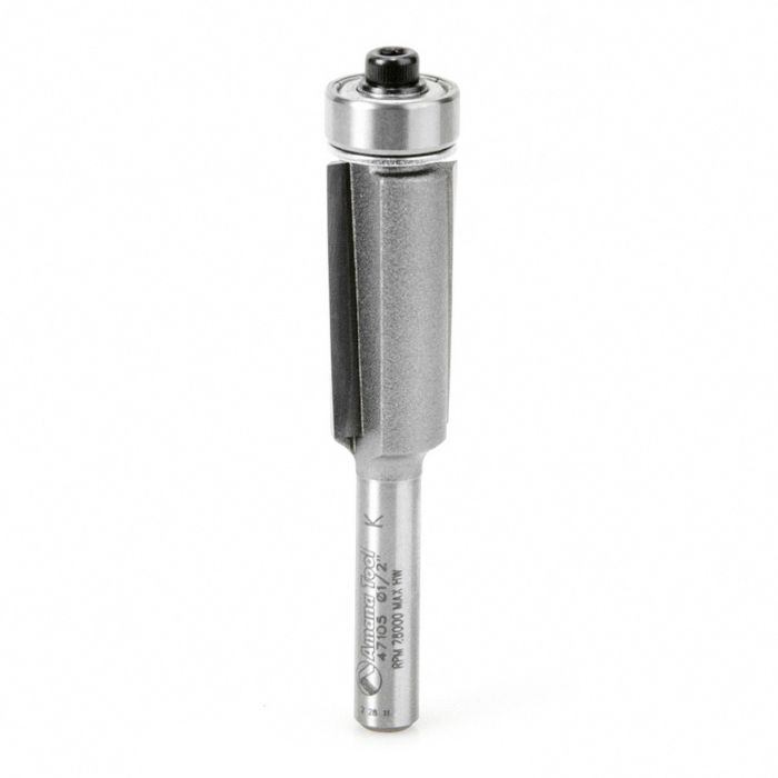 Amana tool 47105 Carbide Tipped Dynabit Laminate Flush Trim 1/2 D x 1 Inch CH x 1/4 SHK w/ Lower Bal Bearing Router Bit