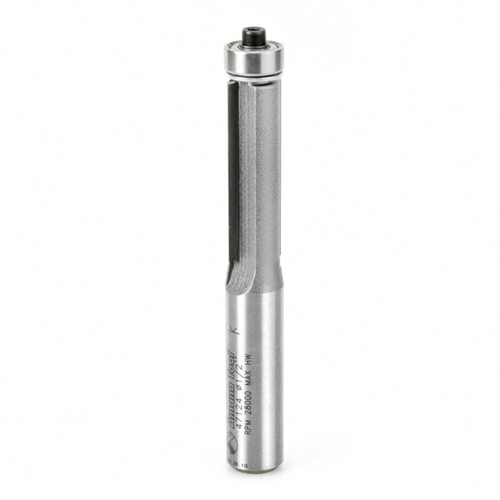 Amana tool 47124 Carbide Tipped Flush Trim 1/2 D x 1-1/2 CH x 1/2 SHK x 3-7/8 Inch Long Router Bit w/ Lower Bal Bearing