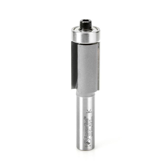 Amana tool 47141 Carbide Tipped Flush Trim 3/4 D x 1-1/4 CH x 1/2 SHK x 3-1/2 Inch Long Router Bit w/ Lower Bal Bearing