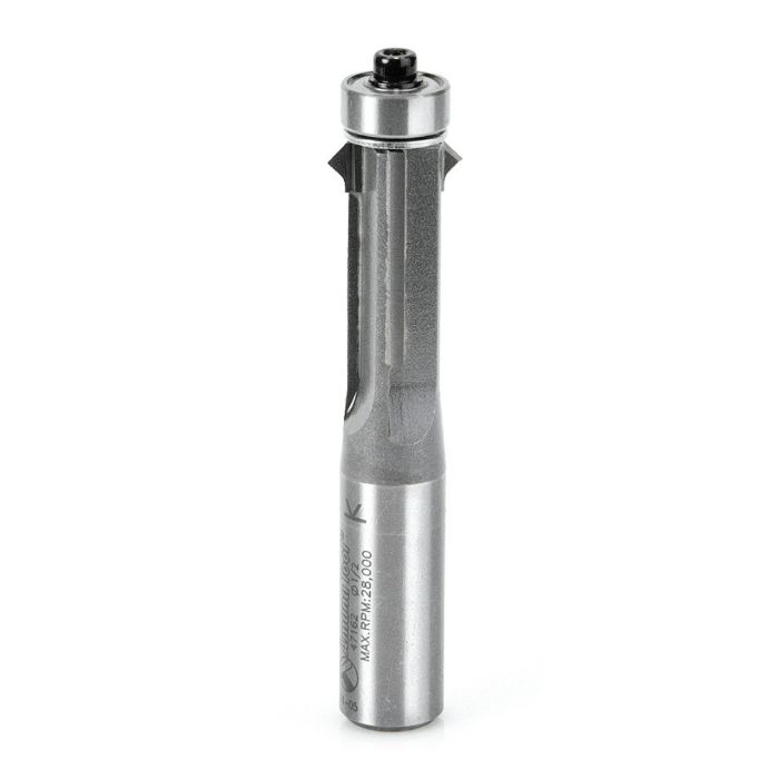 Amana tool 47162 Carbide Tipped Flush Trim V Groove 5/8 D x 1 Inch CH x 1/2 SHK w/ Lower Bal Bearing Router Bit