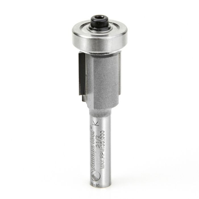 Amana tool 47192 Carbide Tipped Overhang Trim 1/16 Overhang x 1/2 D x 1/2 CH x 1/4 Inch SHK w/ Lower Bal Bearing Router Bit