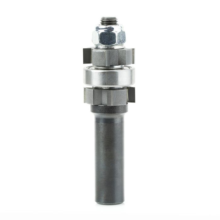 Amana tool 47412 Carbide Tipped Double Bevel Flush Trim Cutter Assembly 7/8 D x 1/4 CH x 1/2 Inch SHK w/ Center BB Router Bit