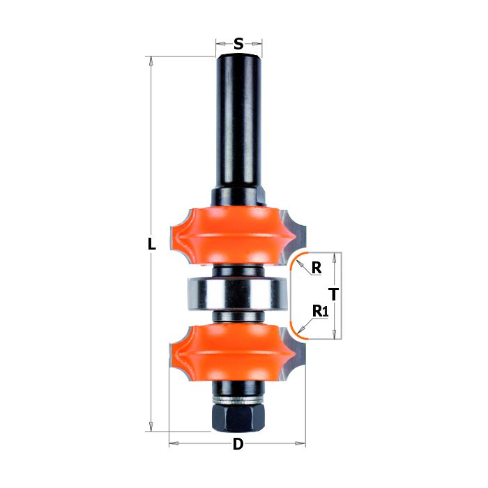CMT 800.622.11 Adjustable Corner Round Bit, 1-11/32-Inch Diameter, 1/2-Inch Shank