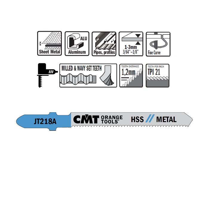 CMT JT218A-5 Jig Saw Blades for Wood (5-Piece Pack)