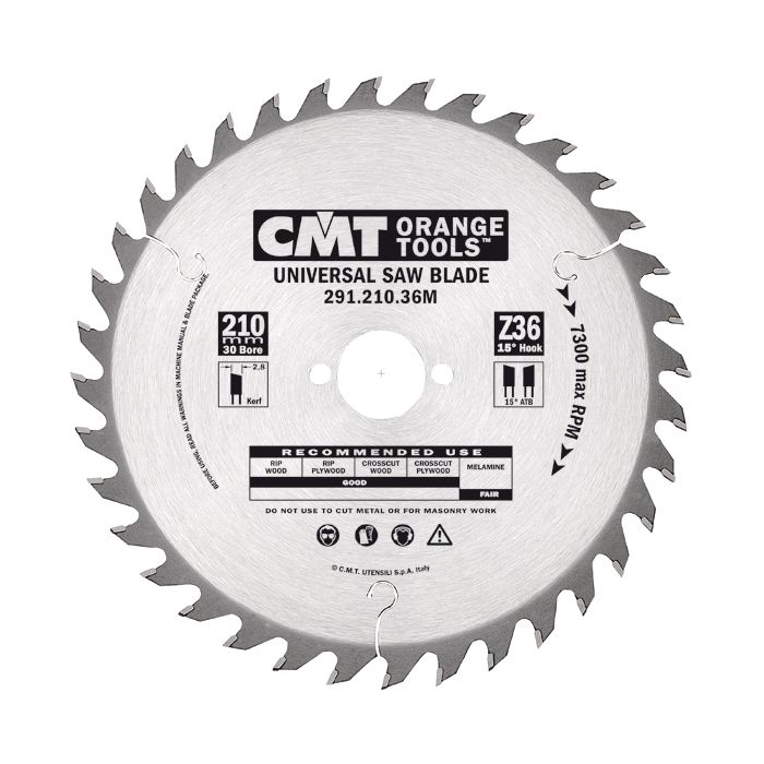 CMT 291.160.24H General Purpose Saw Blade, 160mm (6-5/16-Inch) X 24 Teeth 15° ATB with 20mm Bore