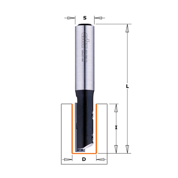 CMT 651.695.11 Insert Carbide Straight Bit, 3/8-Inch Diameter, 1/2-Inch Shank