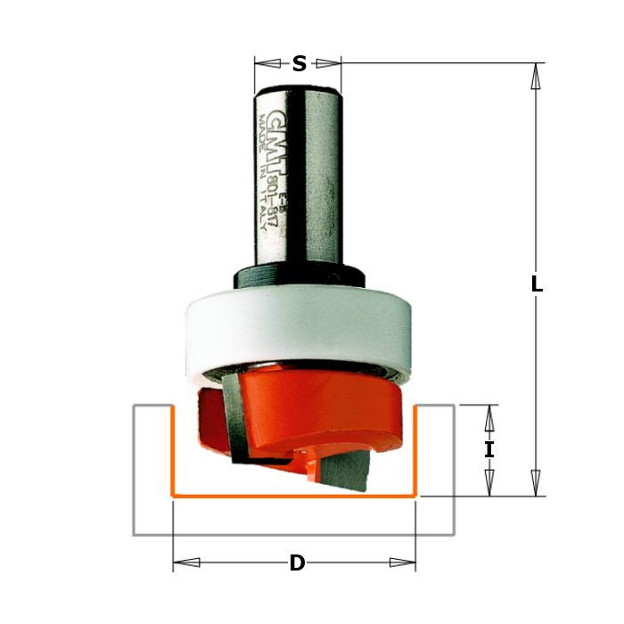 CMT 801.158.11B Mortising Bit, 5/8-Inch Diameter, 1/4-Inch Shank