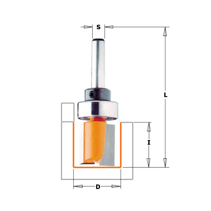 CMT 811.081.11B Pattern Bit with Bearing, 1/4-Inch Shank, 5/16-Inch Diameter