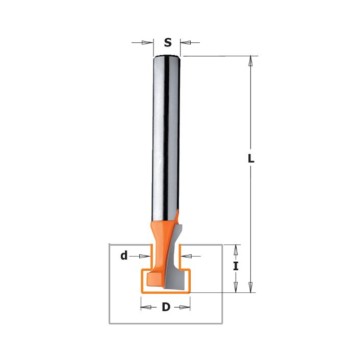 CMT 850.001.11 Solid Carbide Keyhole Bit, 1/4-Inch Shank, 3/8-Inch Diameter