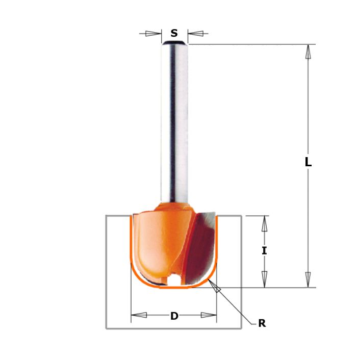 CMT 851.001.11 Bowl & Tray Bit, 1/4-Inch Shank, 7/16-Inch Diameter