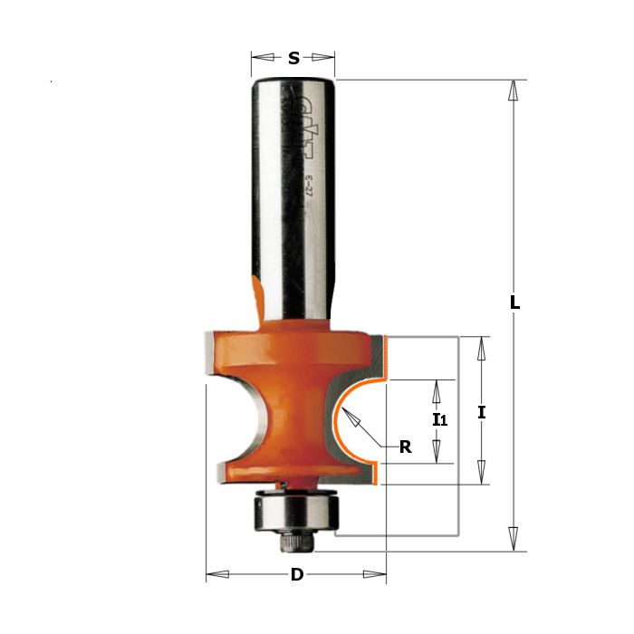 CMT 861.048.11 Corner Beading Bit, 1/4-Inch Shank, 3/16-Inch Radius