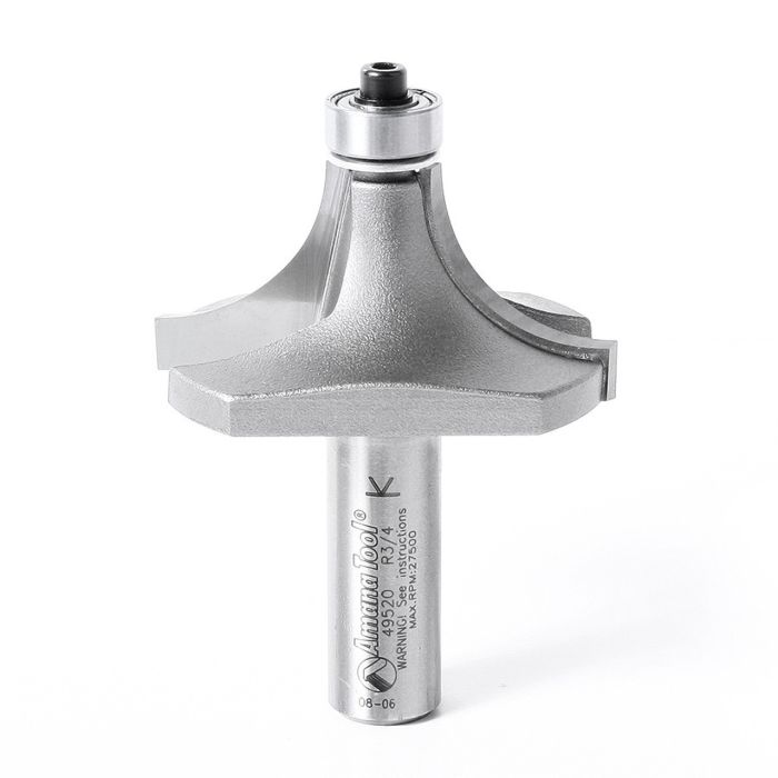 Amana tool 49520 Carbide Tipped Corner Rounding 3/4 R x 2 Inch D x 1 Inch CH x 1/2 SHK w/ Lower Bal Bearing Router Bit