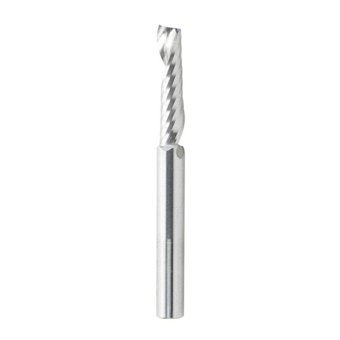 Amana tool 51405 CNC SC Spiral O Single Flute, Plastic Cutting 1/4 D x 1 CH x 1/4 SHK x 2-1/2 Inch Long Up-Cut Router Bit with Mirror Finish