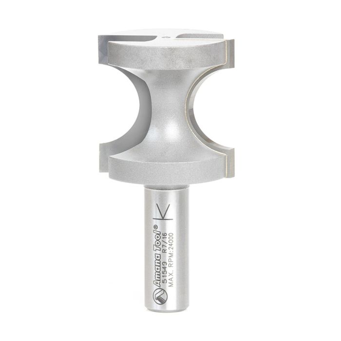 Amana tool 51549 Carbide Tipped Bulnose 7/16 Radius x 1-1/2 Dia x 1-1/2 Cut Height x 1/2 Inch Shank Router Bit