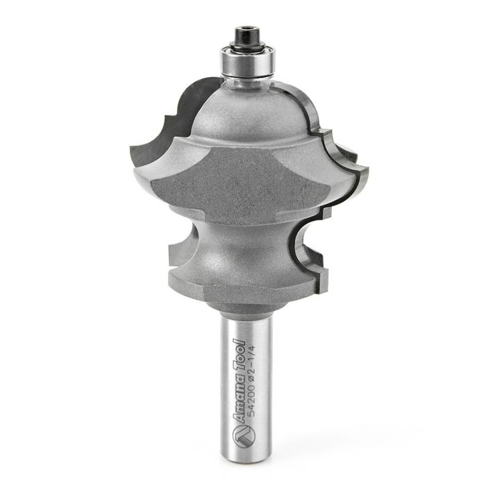 Amana tool 54200 Carbide Tipped Classical Multi-Form 2-1/4 D x 1-7/8 CH x 1/2 SHK x 4 Inch Long Router Bit with Lower Bal Bearing