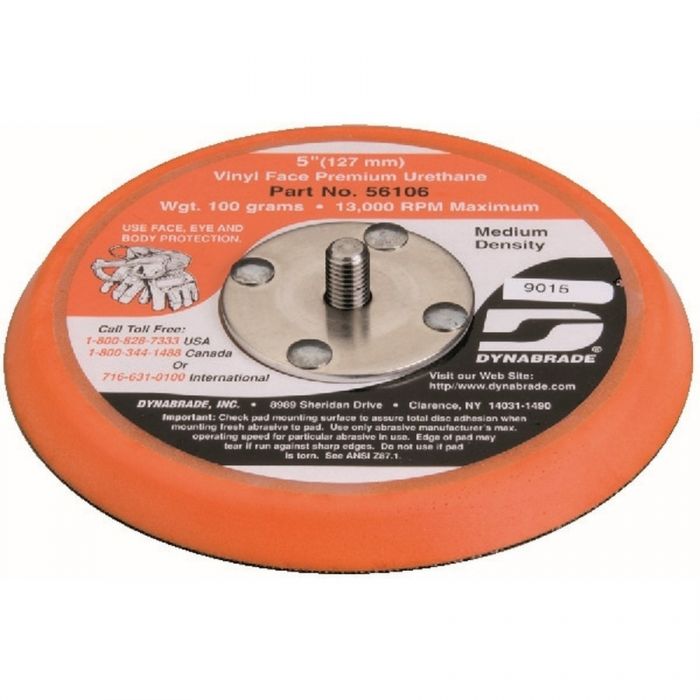 Dynabrade 56106 5" (127 mm) Dia. Non-Vacuum Disc Pad, Vinyl-Face