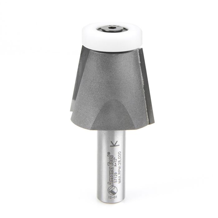 Amana tool 57129 Carbide Tipped Wilsonart SSV Bowl Solid Surface 1-1/2 D x 1-1/4 CH x 12 Deg Angle x 1/2 Inch SHK Router Bit