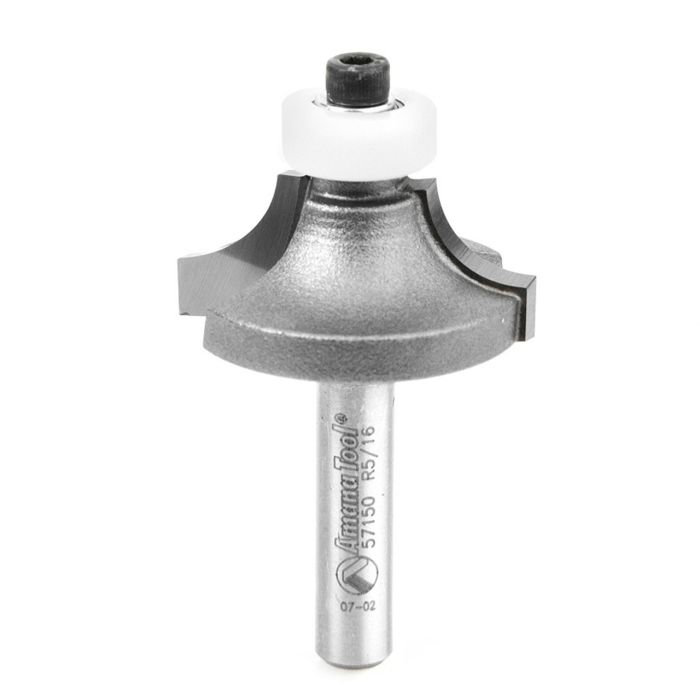 Amana tool 57150 Carbide Tipped Corner Rounding with Ultra-Glide BB Guide Solid Surface 1-1/8 D x 1/2 CH x 5/16 R x 1/4 Inch SHK Router Bit