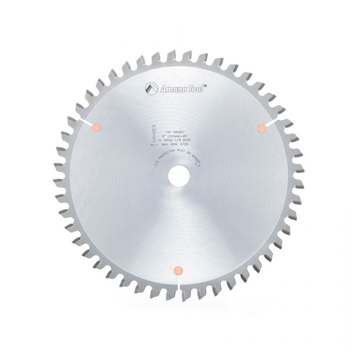 Amana 584801 Carbide Tipped Aluminum and Non-Ferrous Metals 8 Inch Dia x 48T TCG, -6 Deg, 5/8 Bore