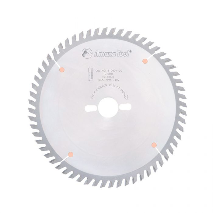 Amana 610601-30 Carbide Tipped Heavy Duty General Purpose 10 Inch Dia x 60T TCG, 10 Deg, 30mm Bore