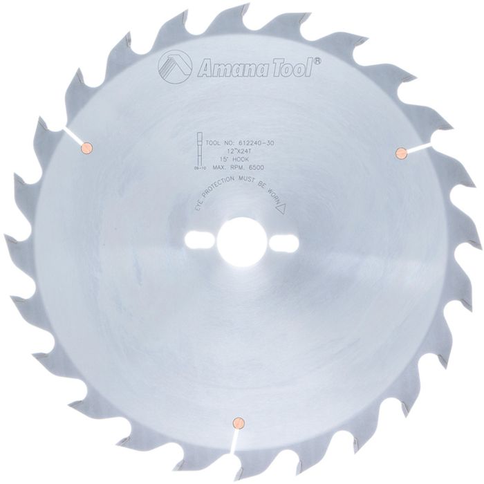 Amana tool 612240-30 Carbide Tipped Ripping Standard 12 Inch D x 24T FT, 18 Deg, 30MM Bore, Circular Saw Blade