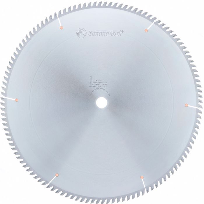 Amana 620121 Carbide Tipped Heavy Duty General Purpose 20 Inch Dia x 120T TCG, 10 Deg, 1 Inch Bore
